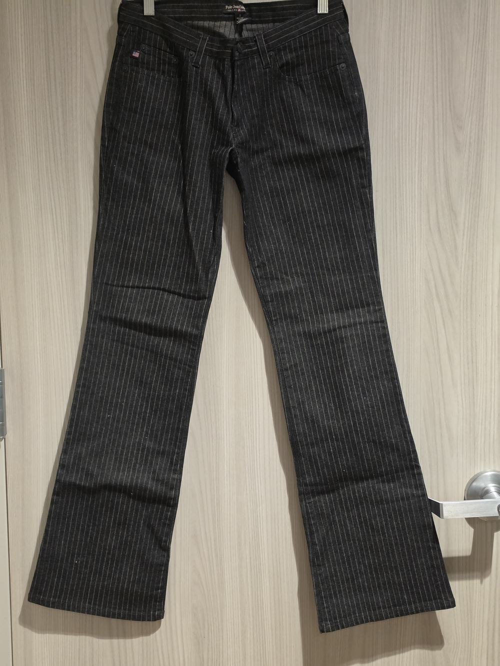 Women’s Black Pinstripe Jeans - Classic Flare